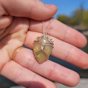 Natural Opal Pendant Necklace